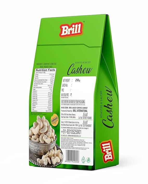 Brill Roasted & Salted Cashews 250g