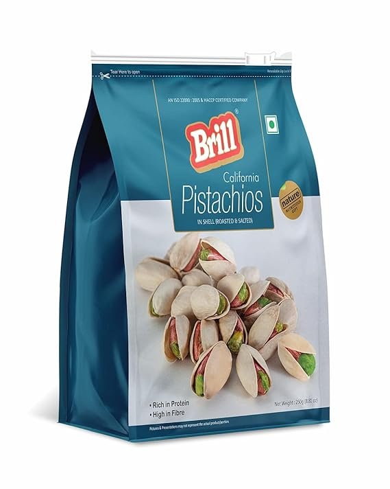 Brill Roasted & Salted California Pistachios 250g | Pista Dry Fruit