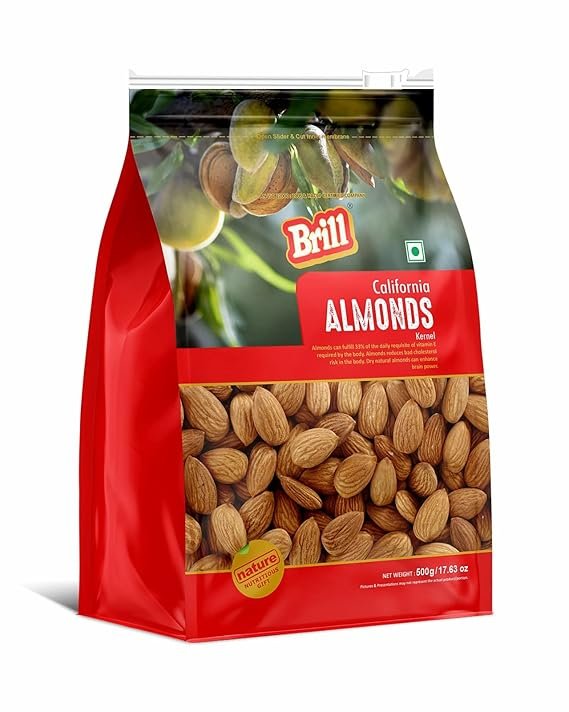 Brill Premium California Almonds (Badam) 500g