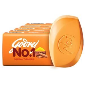 Godrej No.1 Bathing Soap, Sandal & Turmeric, 100g (Pack of 5)