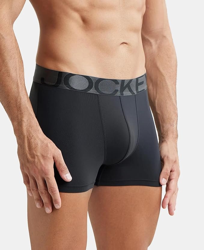 Jockey IC28 Men's Tactel Microfiber Elastane Stretch Solid Trunk - Image 2