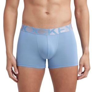 Jockey IC28 Men's Tactel Microfiber Elastane Stretch Solid Blue Trunk