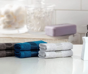 100% Cotton 6 Pieces face Towel Set 500 GSM (33x33_cm.) (Grey,Teal ,Silver) (2+2+2=6 pcs)