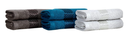 6 Pieces face Towel Set 500 GSM (33x33_cm.) (Grey,Teal ,Silver)