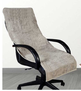 500 GSM Cotton Solid Chair Towel with Tie Knots (Beige) - Image 2