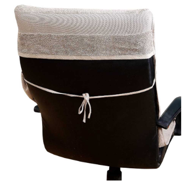 500 GSM Cotton Solid Chair Towel with Tie Knots (Beige) - Image 3