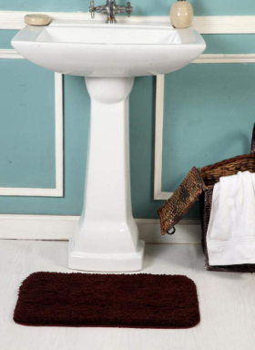 Cotton Solid Modern Bath Mat Pack of 4 (Brown,60x40x1 cm) - Image 2