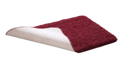 Solid Modern Bath Mat (Maroon, Cotton 80x50x1 cm) 1 Piece - Image 2