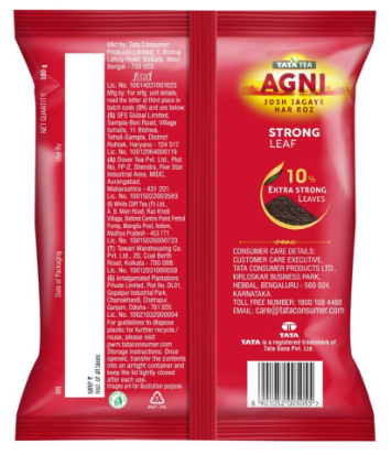 TATA TEA AGNI , Strong Chai With 10% Extra Strong Leaves, Black Tea,500 Gram - Image 2